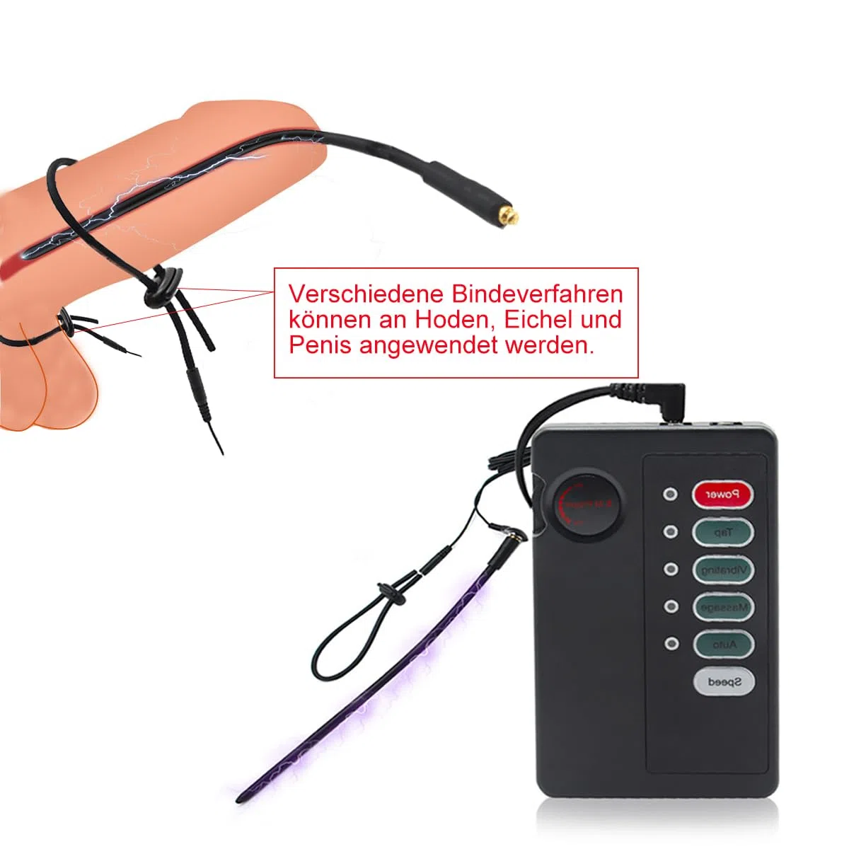 Elettrostimolazione sessuale Set catetere uretra uomo sonde uretrali elettriche con anelli per pene uretra, dilatatori uomo, lunghezza 250 mm, Ø 4/5/6/7/8 mm