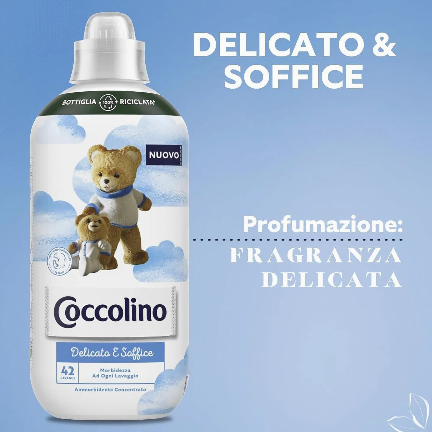 Coccolino Ammorbidente Concentrato Delicato e Soffice, Ipoallergenico e Dermatologicamente Testato, Formato Fino a 336 Lavaggi, 8 Pezzi da 980 ml