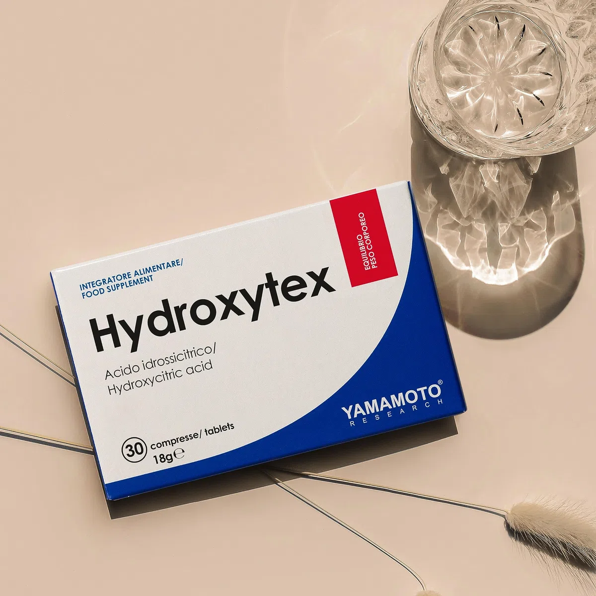 YAMAMOTO RESEARCH Acido Idrossicitrico Hydroxytex 30 Compresse, Integratore Alimentare con Estratti di Garcinia, Favorisce l’Equilibrio del Peso Corporeo e Aiuta a Controllare il Senso di Fame