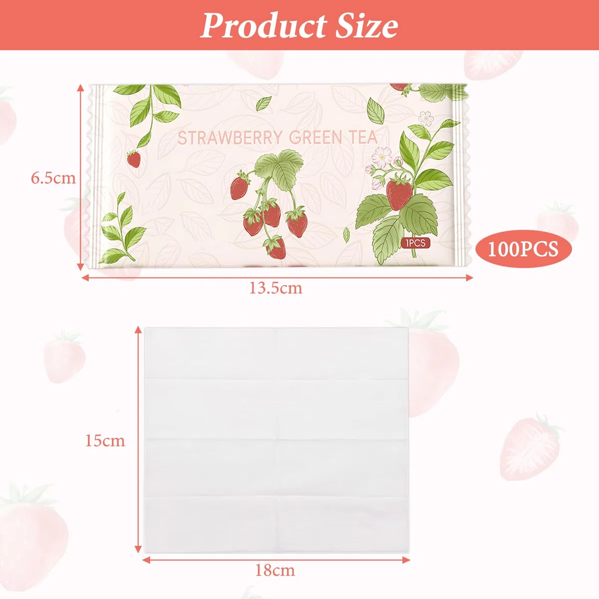 100 PCS Salviette Igienizzanti Mani,salviettine Monouso Singole,water Wipes,Formula Delicata, Adatta All'uso in Casa, in Ufficio E All'aperto.
