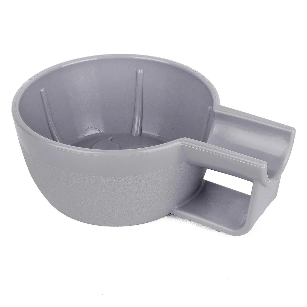Linkidea Ciotola per sapone da barba in plastica con manico antiscivolo, bocca larga, grande capacità, creste più facili da schiumare, ciotola per crema da barba da uomo (grigio)