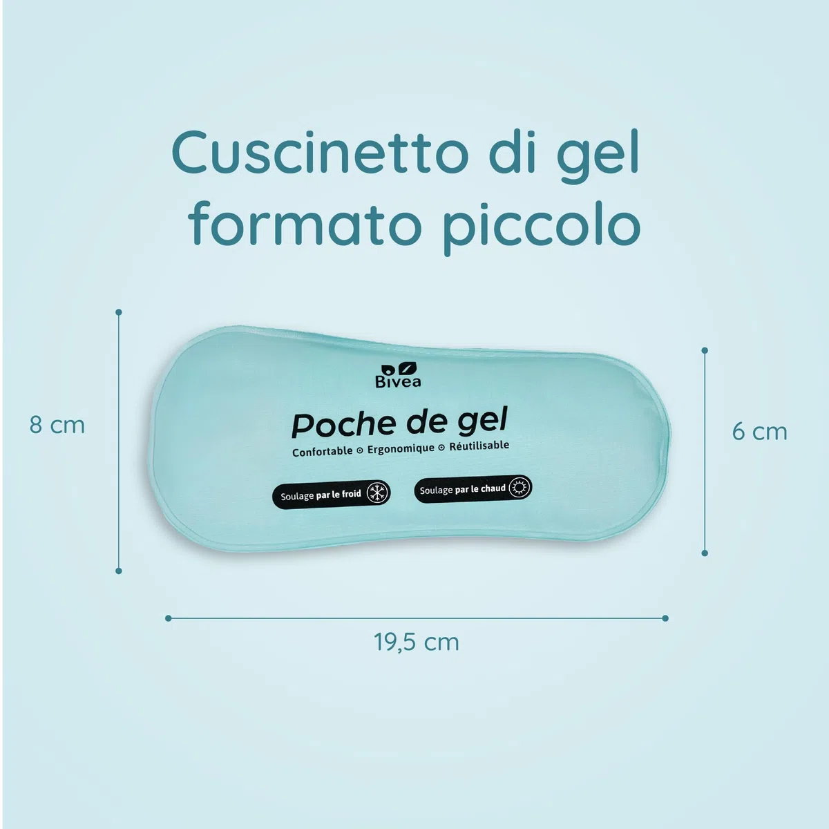 Bivea - Set di 3 cuscinetti ergonomici in gel per bagno derivato - Benessere attraverso il freddo - Crioterapia perineale - Benefici del freddo sul perineo - Formato piccolo per il giorno, 3 unità