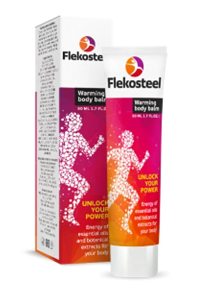 Flekosteel, balsamo per il corpo riscaldante.