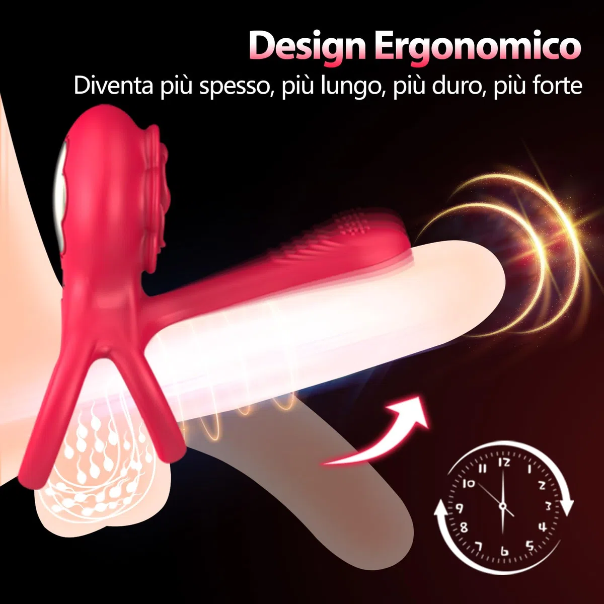Anello Vibrante per il Pene Sex Toys - 3 en 1 Vibratoreper Uomo con 6 Cockrings Sex Toysper per Uomini Vibratori Clidoride Donna con 10 Modalità Sexy Toys Coppia Vibratore Sexitoi Uomo per Erezione