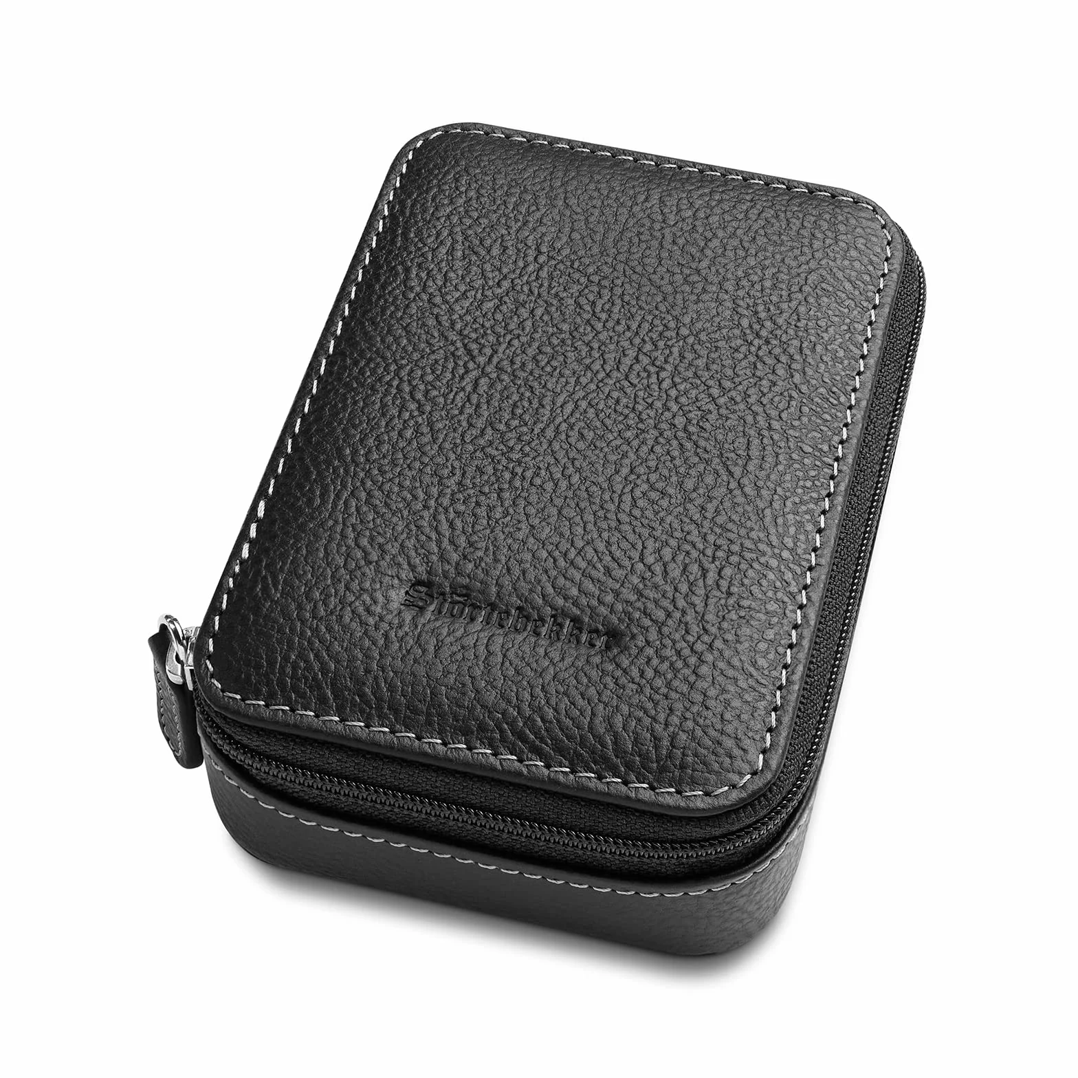 Störtebekker® Premium custodia rasoio di sicurezza - borsa rasoio di alta qualità in vera pelle - prodotta e confezionata in modo sostenibile - adatta a tutti i rasoi e rasoi a lama (Nero)