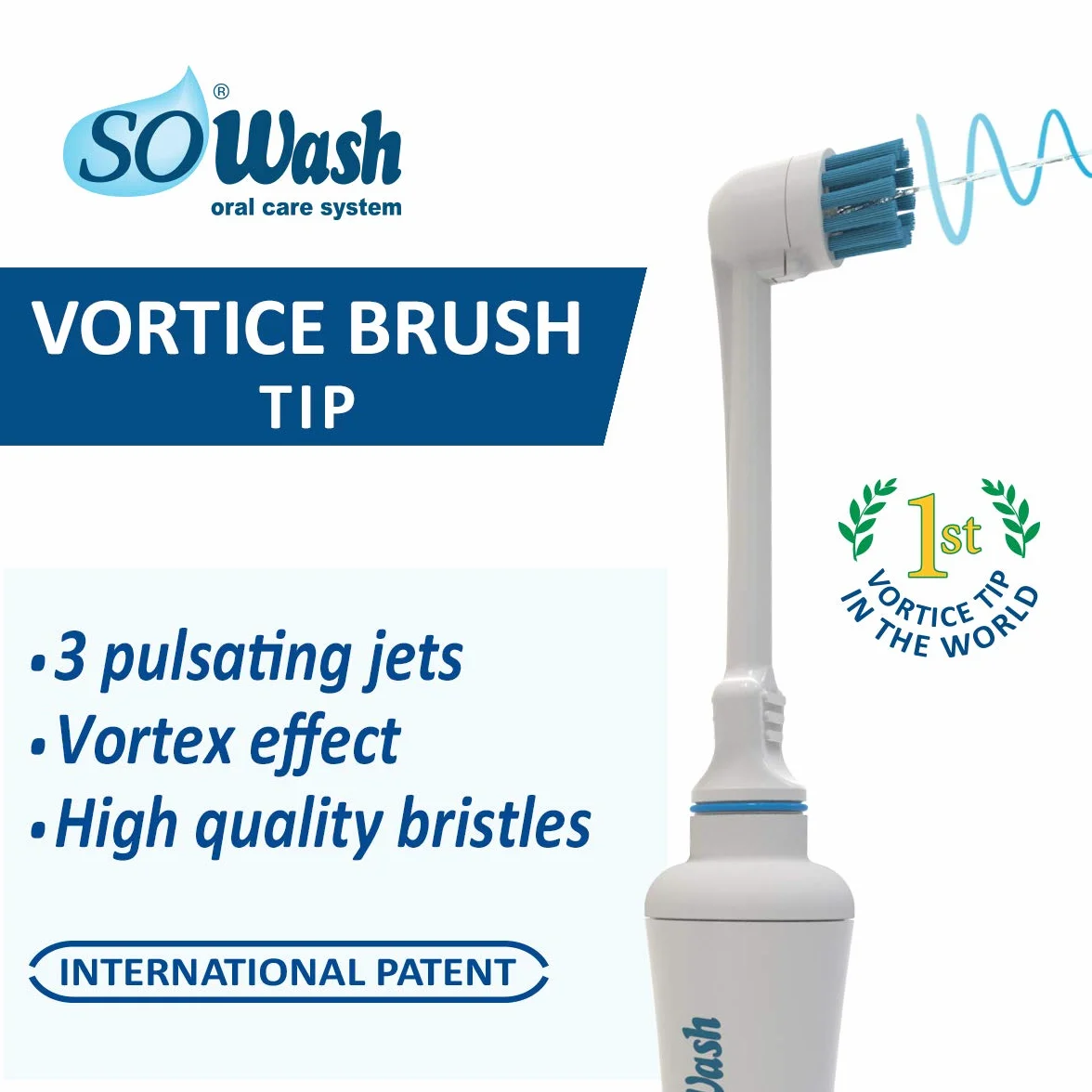 SoWash - Irrigatore orale TRIO | si collega al rubinetto, senza batterie né elettricità, prodotto italiano