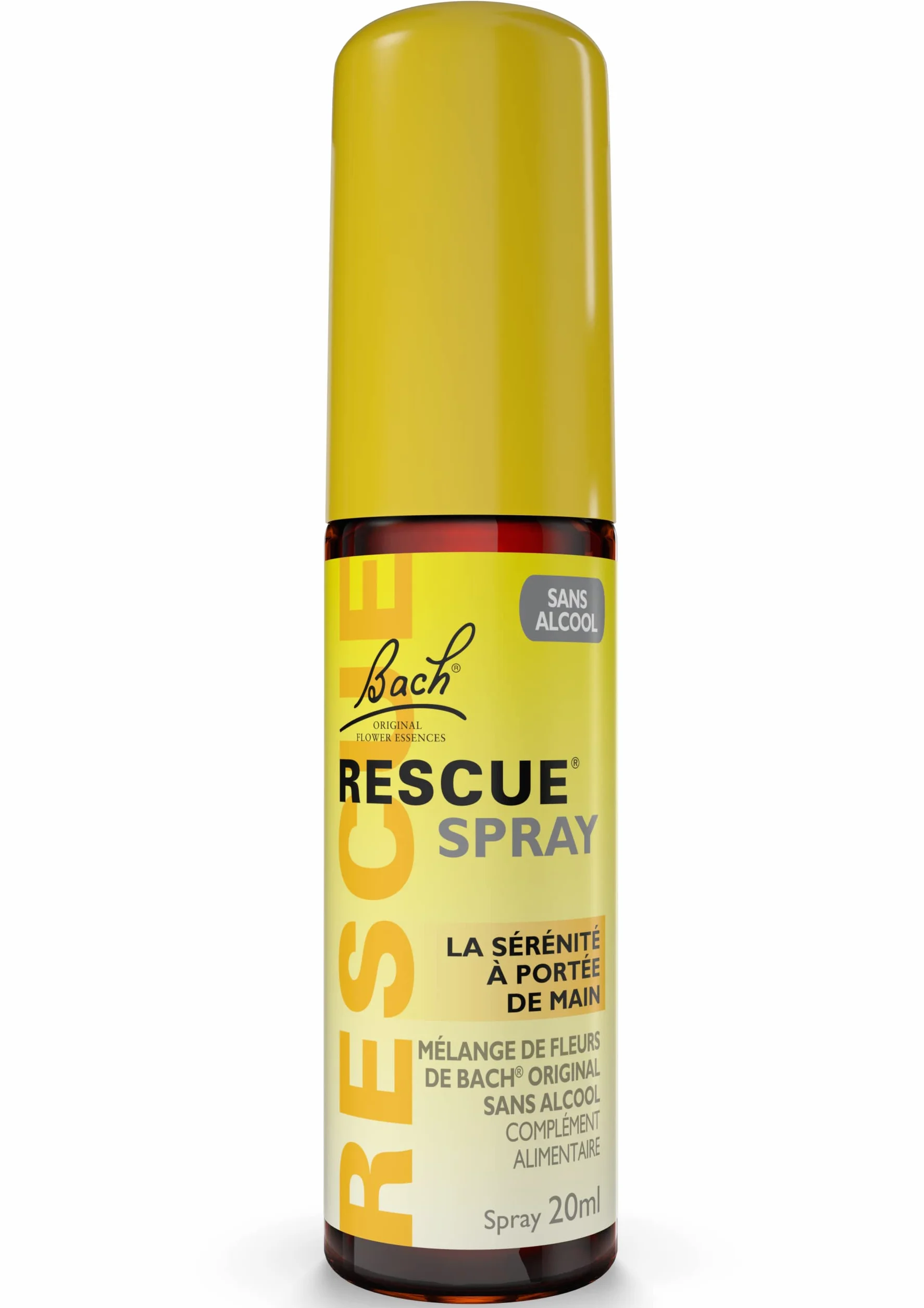 RESCUE Spray senza alcool da 20 ml, benessere emotivo naturale, miscela di 5 fiori di Bach Original, ideale per lo stress quotidiano: viaggi, esami, riunioni, giorni impegnativi