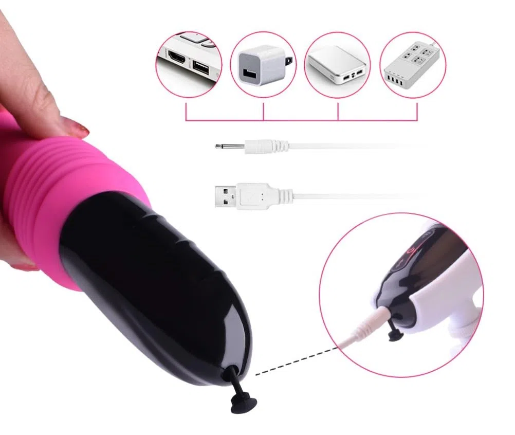 Macchina del sesso con dildo, vibratore da donna con funzione antiurto, 10 modalità di vibrazione, 3 modalità telescopiche, giocattolo sessuale per coppie e donne