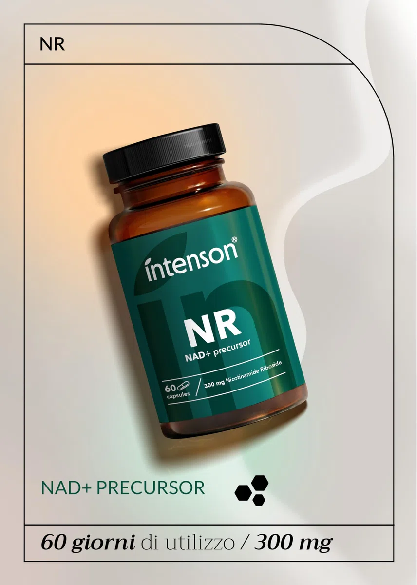 Intenson Nicotinamide Riboside NR, NAD+ Precursor, 300 mg per Capsula, NAD+ Booster, Benessere dell’età, 60 Capsule Vegane, Formula Pulita e Essenziale