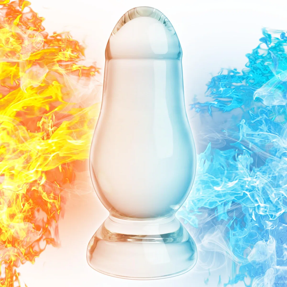SXOVO Plug Anale in Vetro Dildo Anale di Cristallo Plug Anali Grande e Spesso per Massaggio Prostatico Dilatatore Anale Masturbatore Toys Sessuali Sex Toy per Donna Uomo Coppie (M)