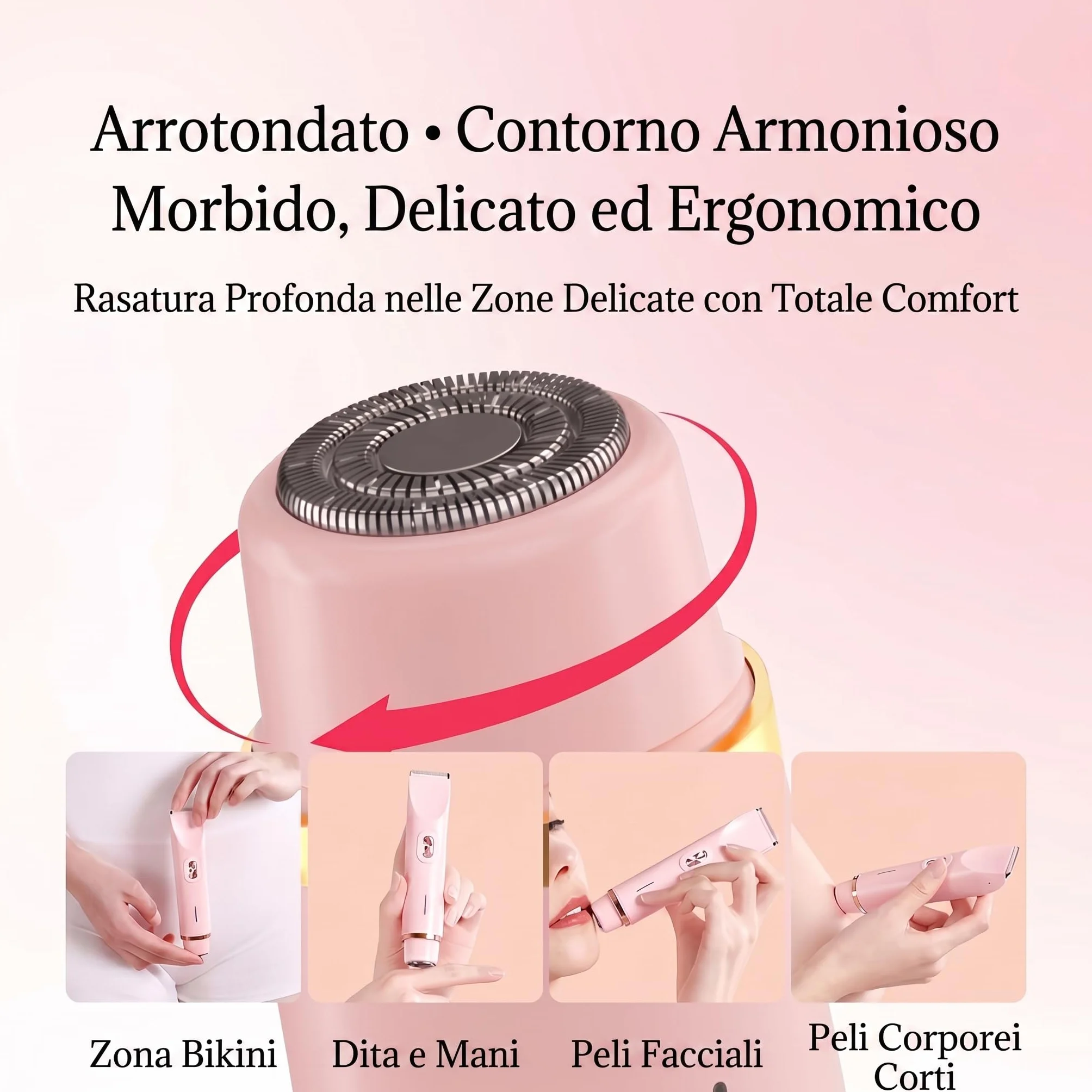 sovalya rasoio Rifinitore Intimo 2 in 1 Donna IPX10 con Lame Ceramica | 2 testine, IPX7, uso wet dry, zona bikini, viso e corpo, ricarica rapida, lame in ceramica, design compatto