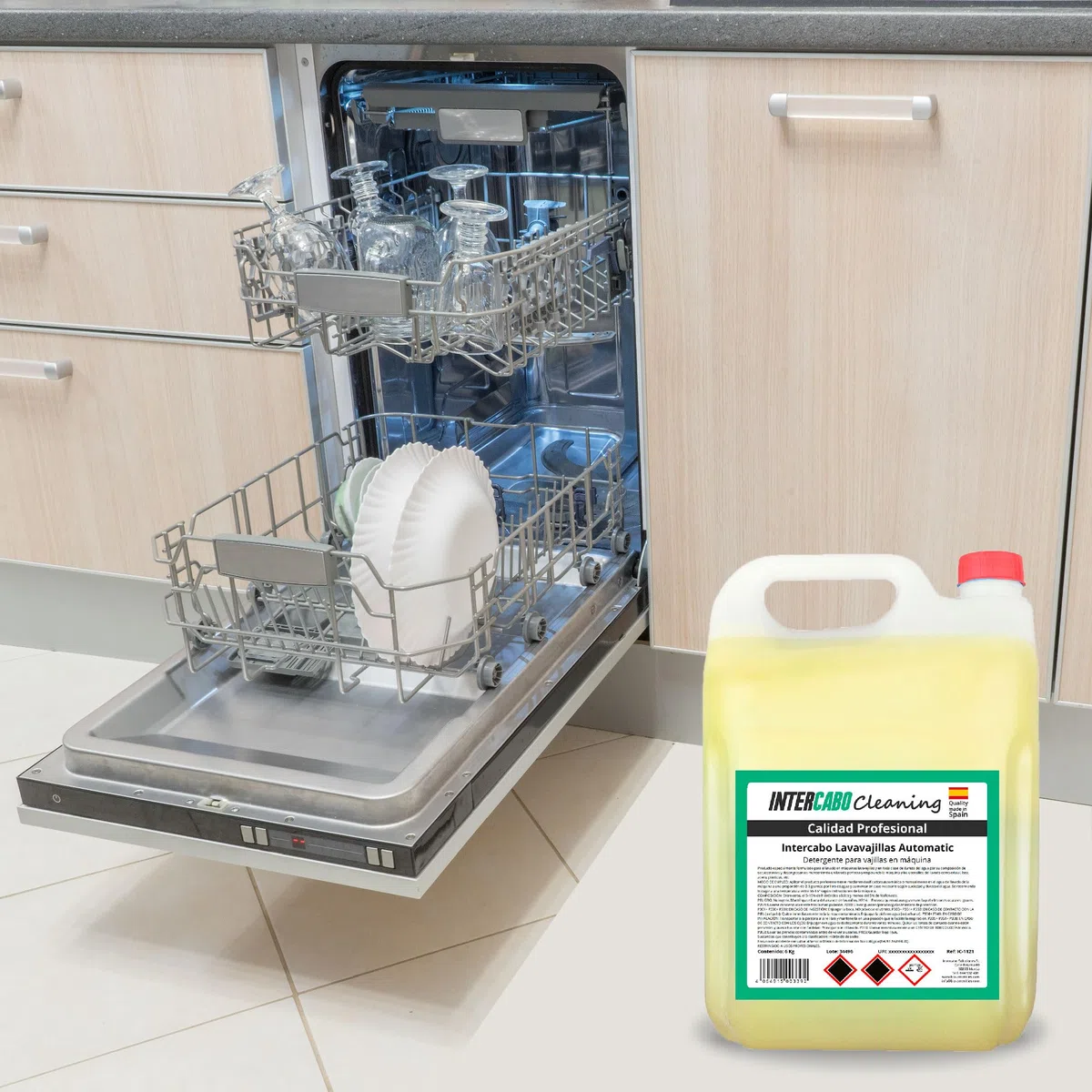Detersivo Lavastoviglie Professionale – Formula concentrata antigrasso – Rimuove residui alimentari – 5 litri – Uso intensivo per ristoranti, cucine industriali, mense