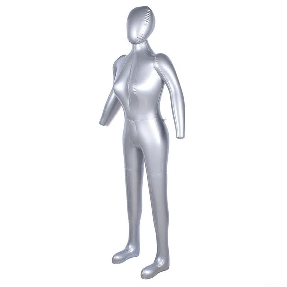 Manichino gonfiabile da donna, altezza 165 cm, materiale PVC, per esposizione al dettaglio e battente