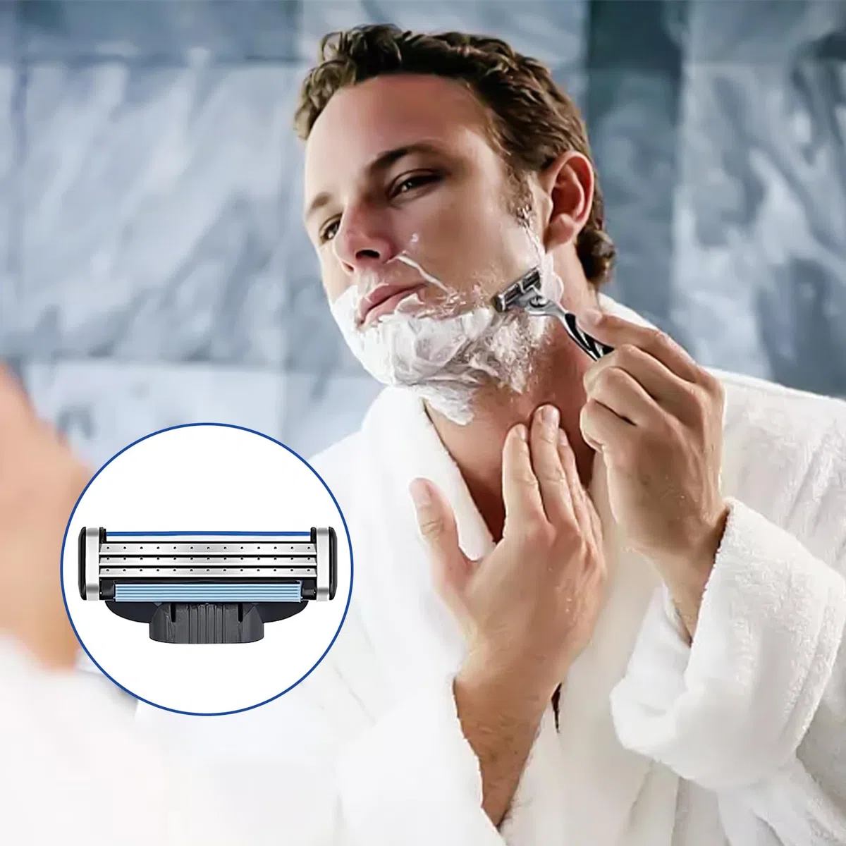 24 Pezzi Lamette da Barba Compatibile con Mach 3 Turbo, Ricariche per Lame per Rasoio da Uomo, Adatte per Rasoio Perfette per Contorni del Viso Ideali per skinguard sensitive Ottimo Regalo per Padri
