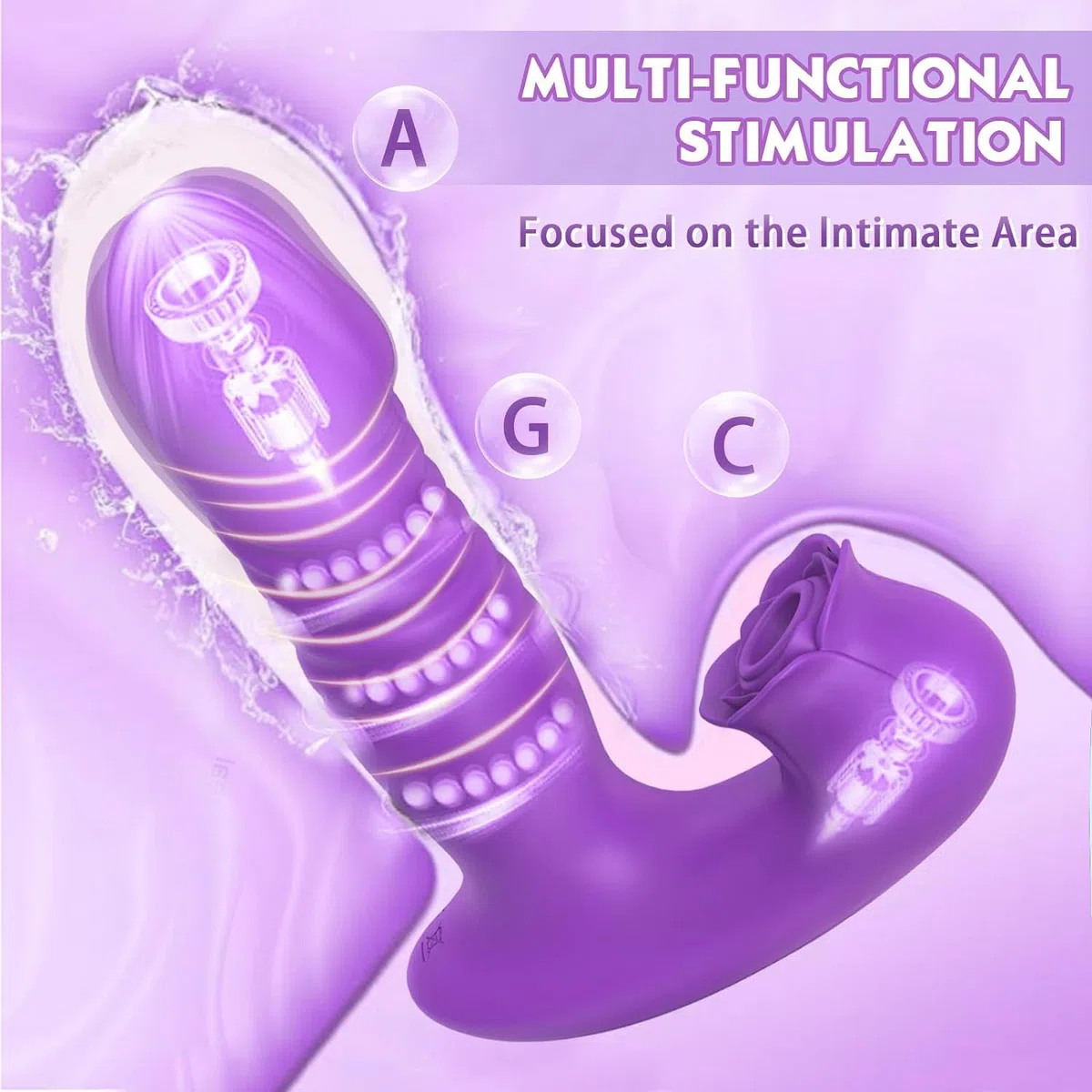Vibratoreper donna Professionale com Telecomando,Vibratoreper wireless Sexytoysysdonna,Succhia Clotoride per donna Stimolatore per clitoride 10 * 10 modalità Impermeabile USB (Viola)