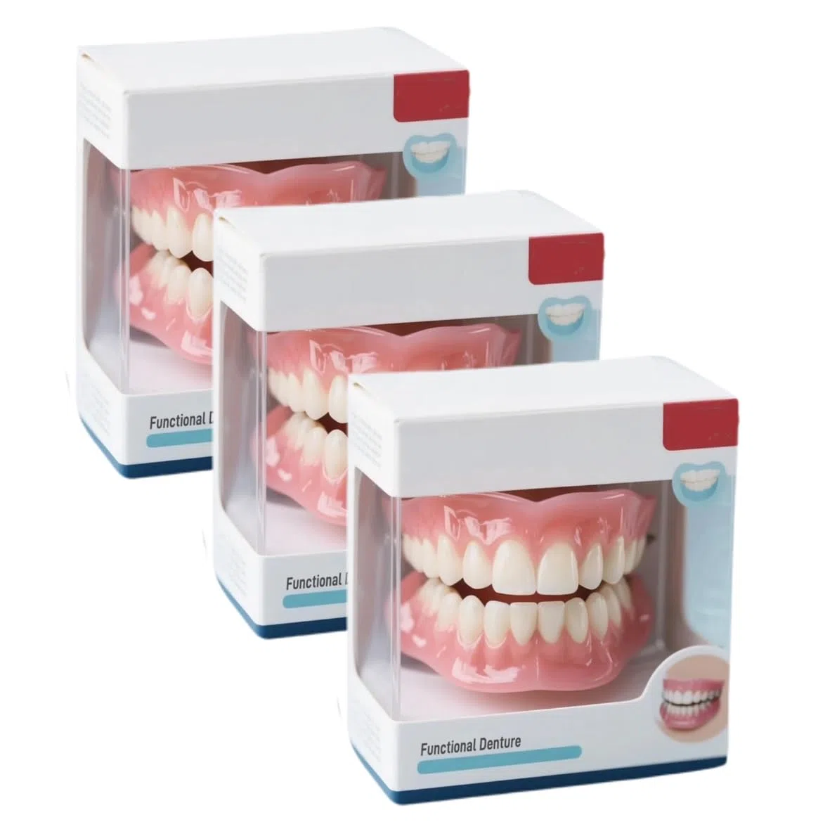 Protesi dentarie, Set di protesi dentarie in silicone multifunzionali, Kit di rivestimento per protesi a scatto, Protesi dentarie in silicone comode per arcata superiore e inferiore (3 set)