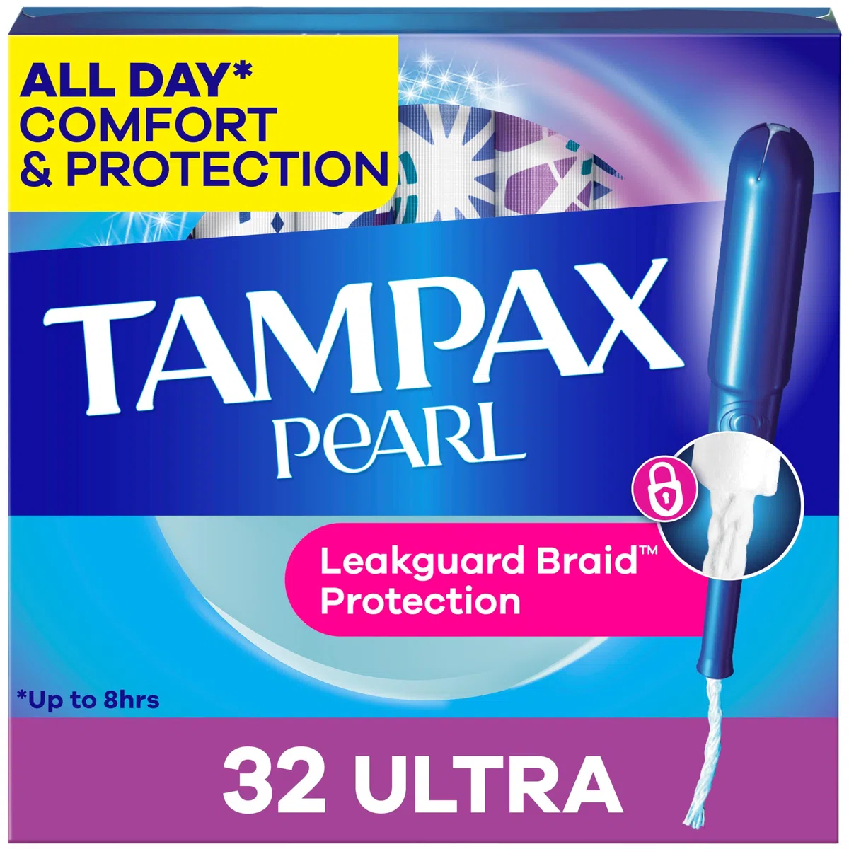 Tampax Pearl Tampons - Assorbenti ultra assorbenti, con treccia salvagoccia, inodore, 32 pezzi