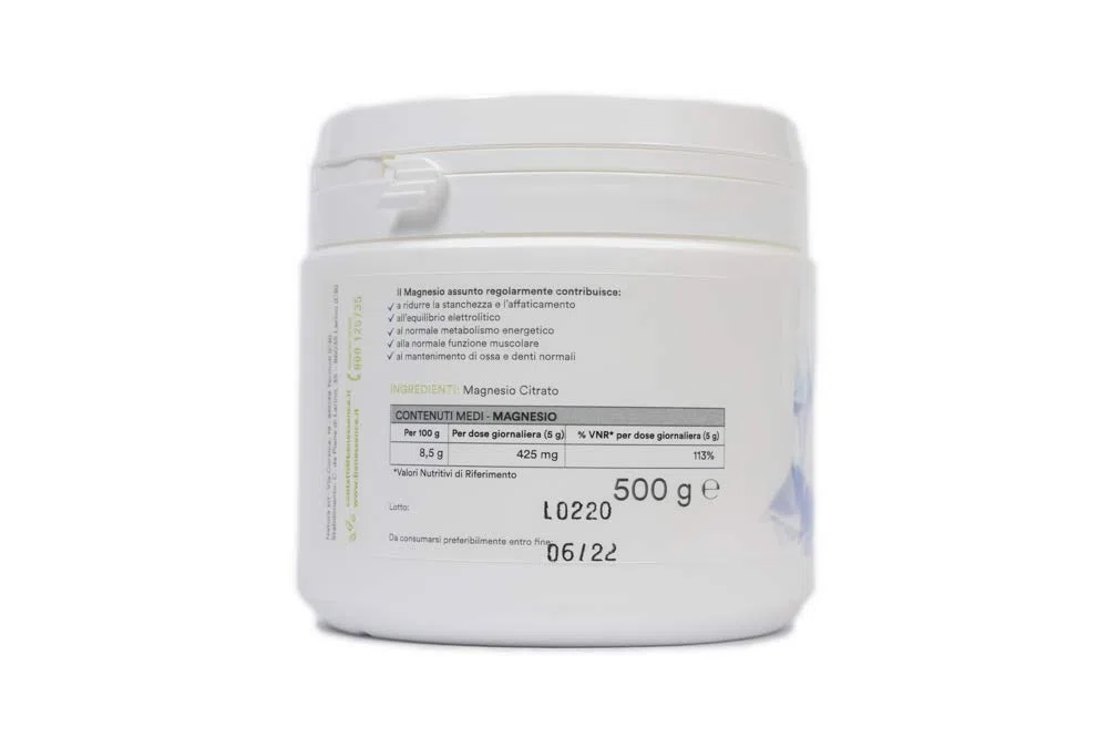 Benessence - Magnesio Citrato in Polvere solubile - 500g - 100 giorni di Integrazione