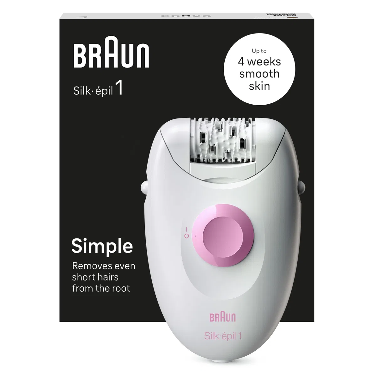 Braun Silk-épil 1 1-010 Epilatore Elettrico Donna, Epilatore Con Cavo Per Epilazione, Pelle Liscia Per Settimane, Depilatore Donna Idea Regalo, 1-010 Bianco/Rosa