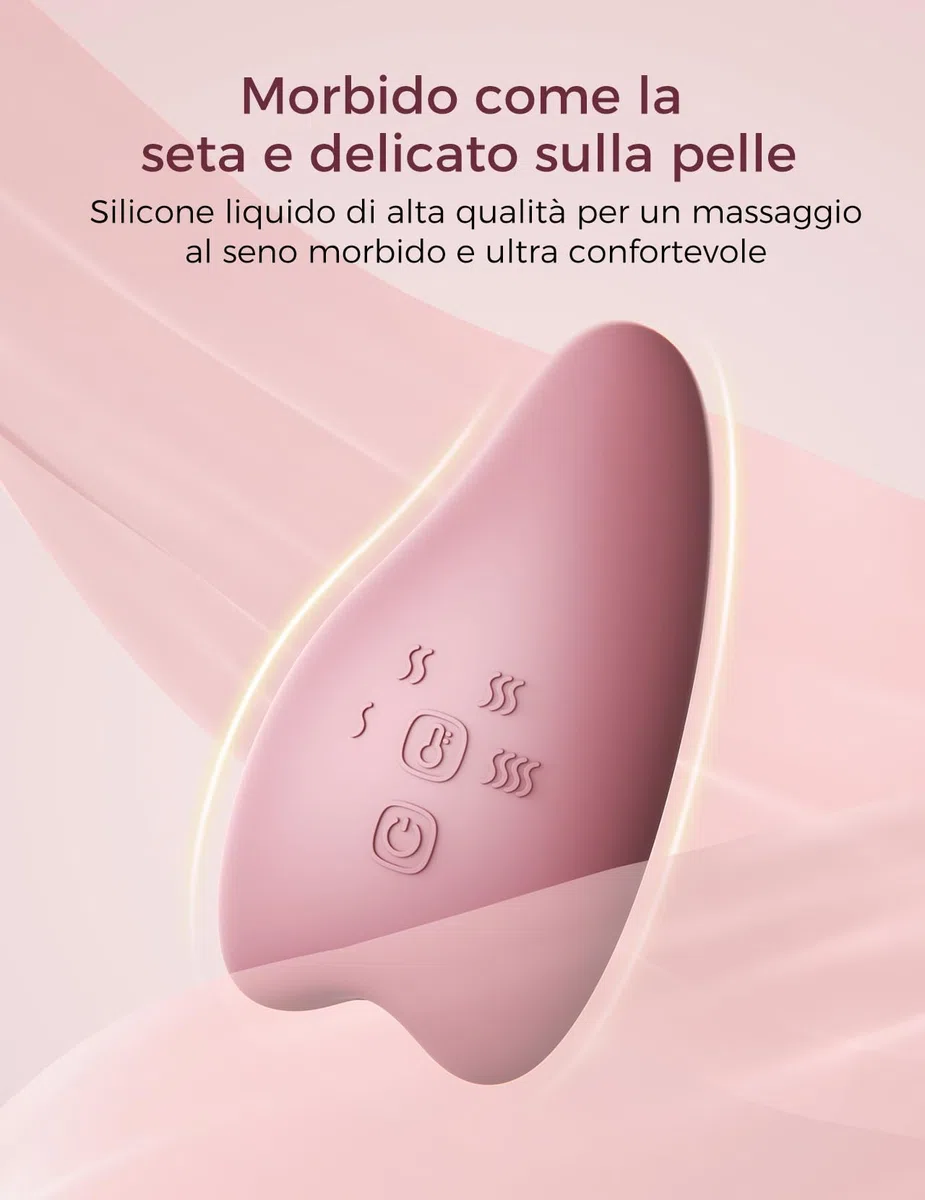 Momcozy Massaggiatore per allattamento A1Pro - vibrazione profonda e riscaldamento rapido per alleviare la congestione del latte e per un pompaggio più efficiente, con funzione memoria e ricarica