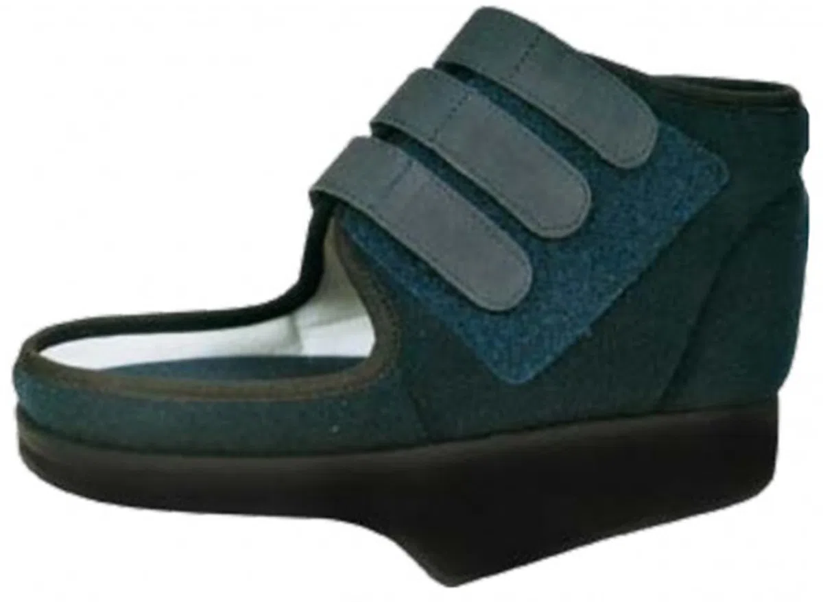 Orione OK PED Safte Scarpa Post-Operatoria Baruk, Calzatura Ortopedica con Chiusura Regolabile, Blu (L, Con Bordo)