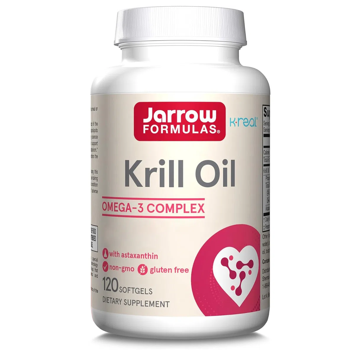 Jarrow Formulas, Krill Oil, 600mg, con Omega-3 e Astaxantina, 120 Capsule morbide, Testato in Laboratorio, Senza Glutine, Senza Soia, Non OGM