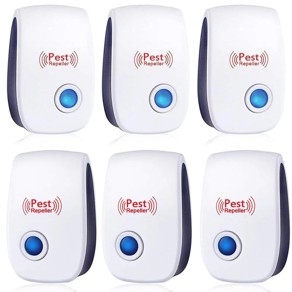 Antizanzare Ultrasuoni 6 Pack, Repellente Anti Zanzare Ultrasuoni Interno Dispositivo, Repellente per Insetti di Ratto, Antizanzare per Anti Zanzare, Roditori, Ragni, Formiche