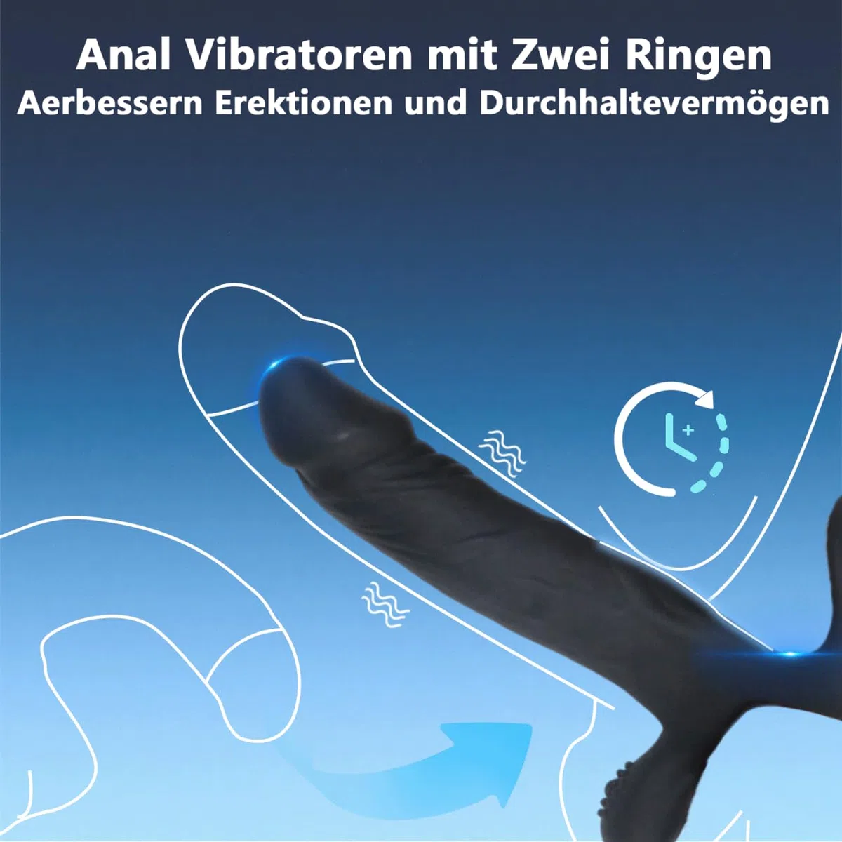Anal Plug Vibratore per Uomo Stimolatore Prostatico Maschile con l'anello del Pene Sex, Dildo Anale con 7 Vibrazioni 3 IN 1 Anal Plug Analesex del Punto G Impermeabile (Telecomando)