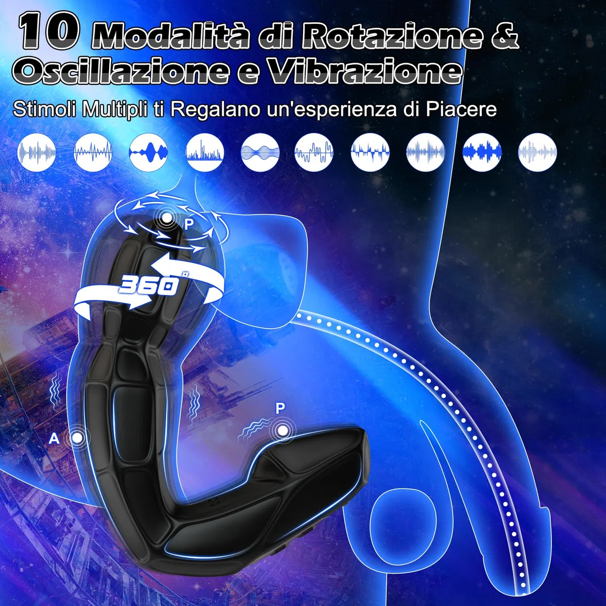 Vibratore Anale Plug sex toys con Telecomando, Sex Toys Anali Dildo con 10 Modalità di Rotazione e 10 Modalità di Vibrazione Sextoysdonna, Plug Anale da Uomo Prostata Vibratore Toys per Donna
