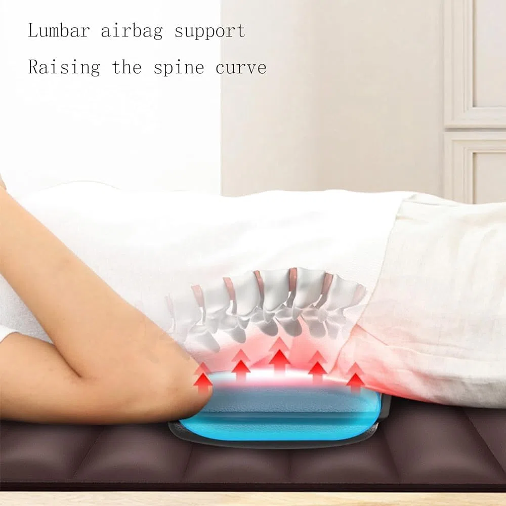 Tappetino per massaggio Shiatsu 3D con riscaldamento per tutto il corpo, 10 nodi vibranti per alleviare il dolore alla schiena, al collo, alle spalle, include cuscino cervicale regolabile e terapia