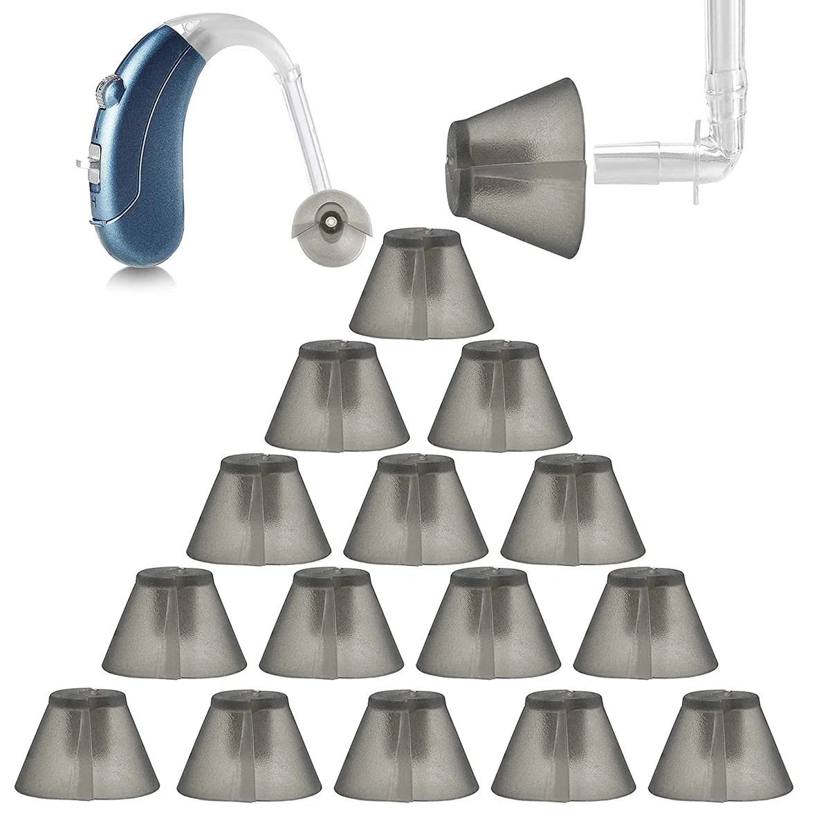 Cupole a tulipano per ricevitore standard MEDca compatibili con GN Resound Sure Fit - Cupole auricolari di ricambio universali con punta invisibile da 20 pezzi per BTE PSAP e modelli Open Fit