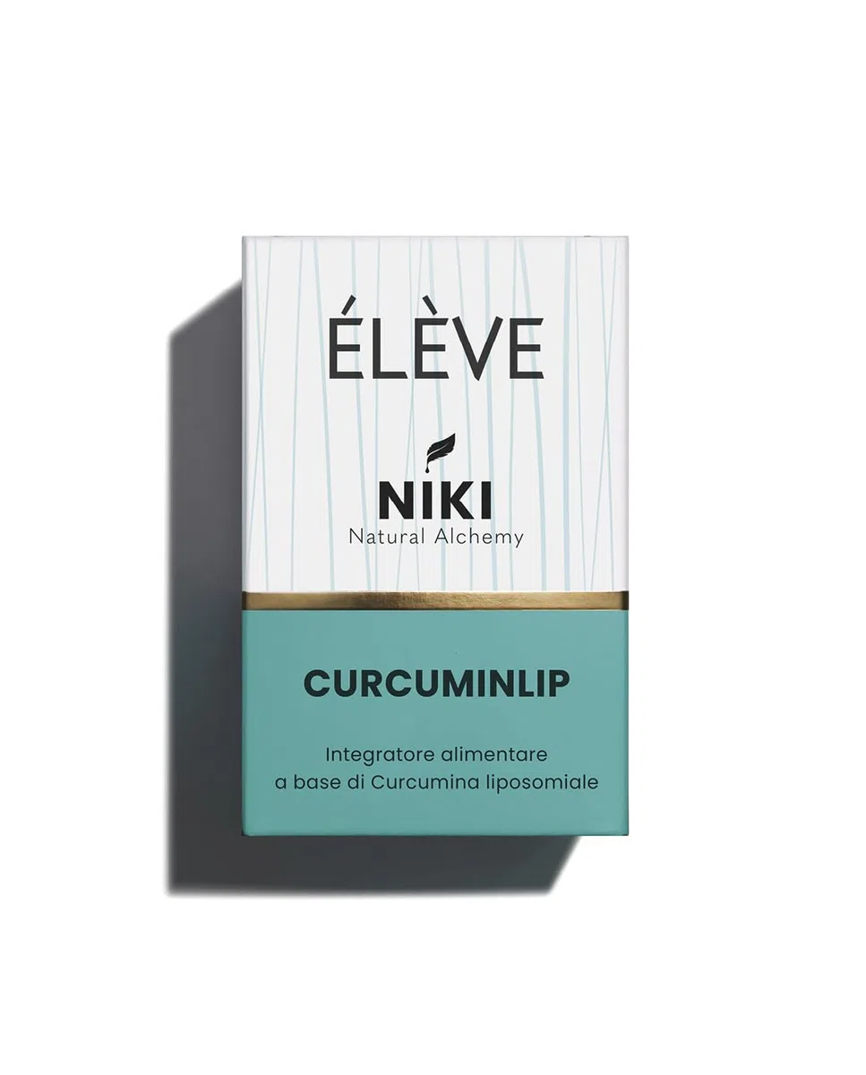 Élève Niki Natural Alchemy Curcuminlip Curcumina Liposomiale, Integratore Alimentare ad Alta Biodisponibilità, Stick Orosolubili Facili da Assumere, Senza Glutine e Lattosio, 30 Stick