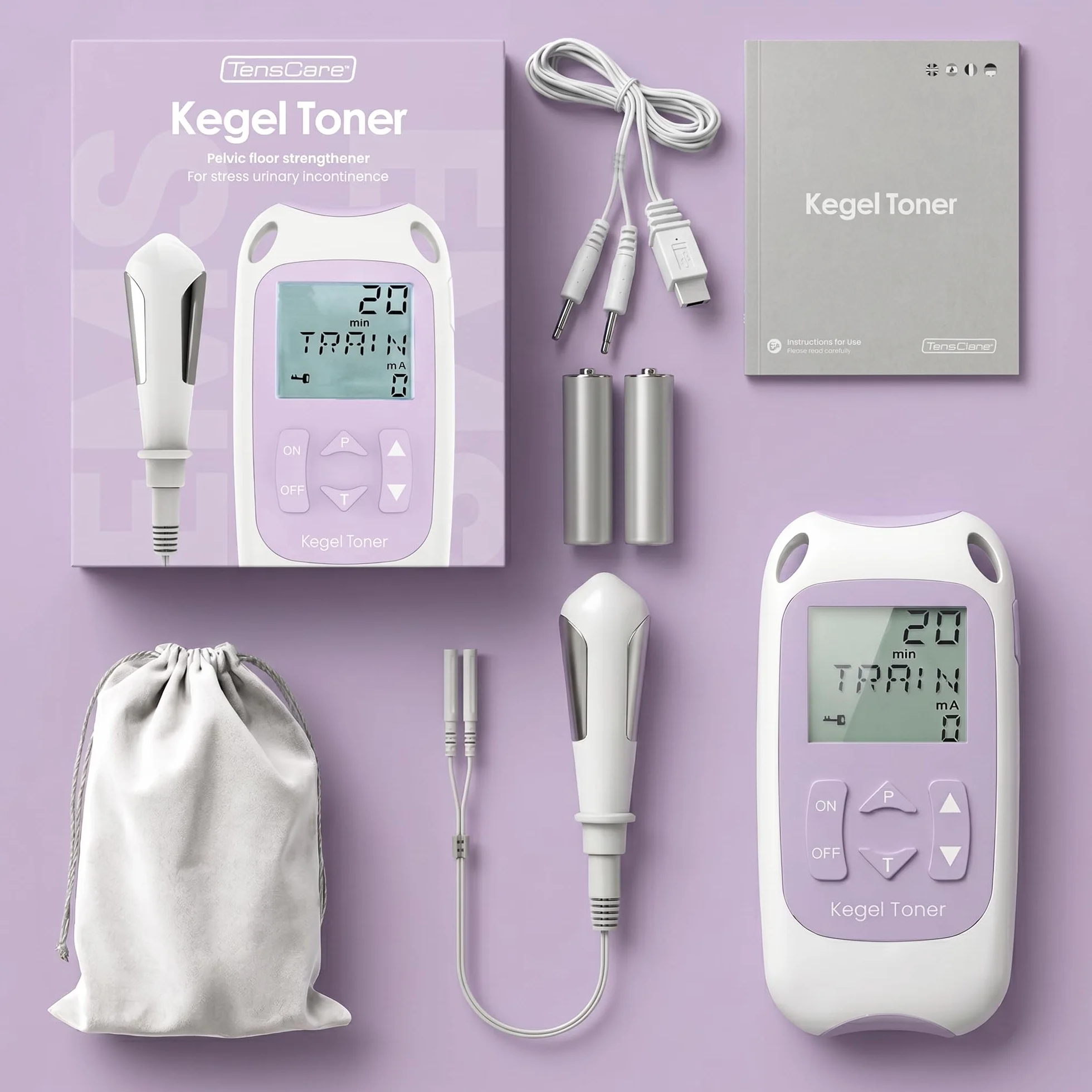 TensCare Kegel Toner - Stimolatore muscolare per la riabilitazione e il rafforzamento del pavimento pelvico, con teconologia EMS, previene l’incontinenza urinaria
