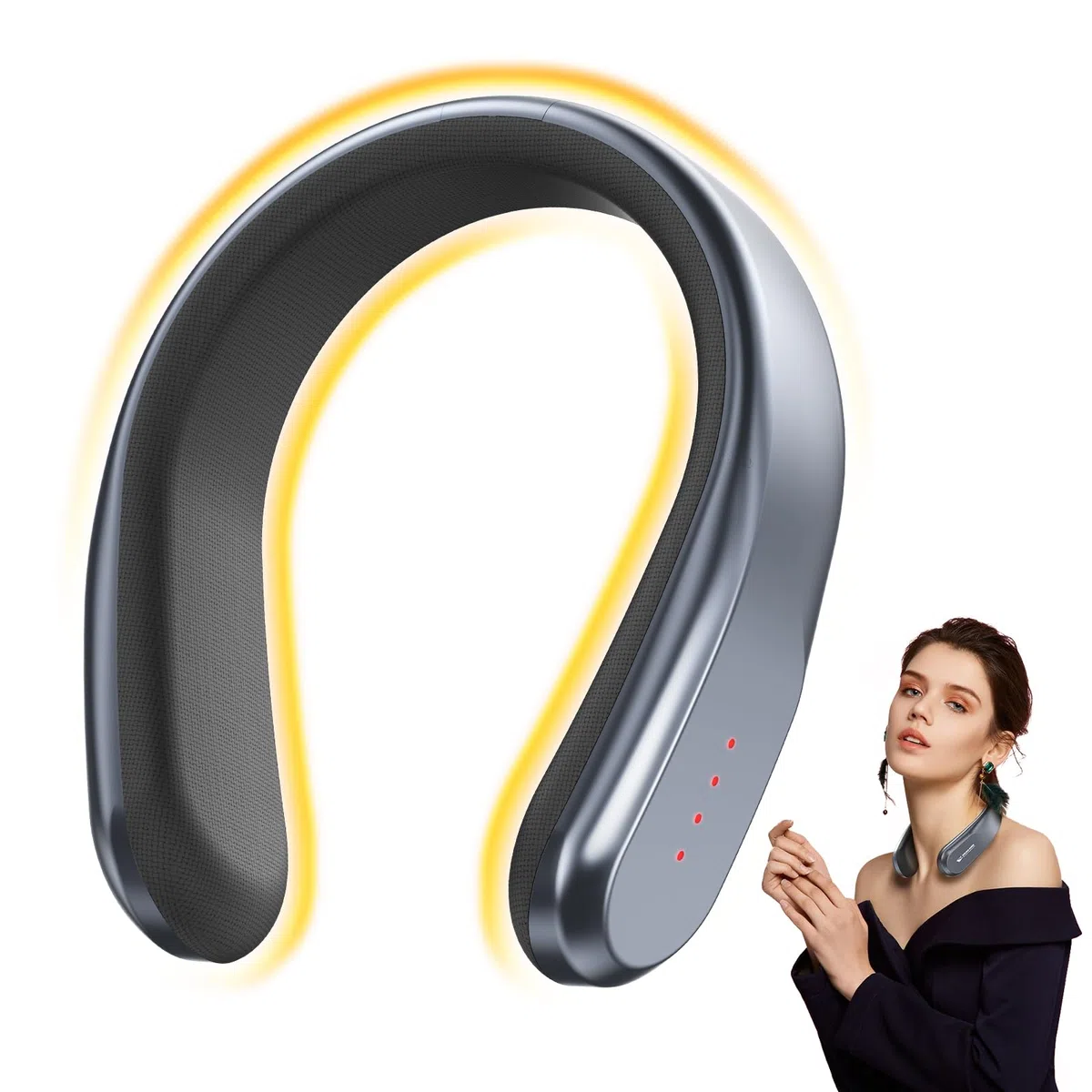 Smiling Shark Neck Warmer, Neck & Hand Warmer Ricaricabile Professionale Regolabile 4 Temperature impostate (45 ℃-60 ℃) per l'esterno Interno Adulti Bambini Anziani Lavoro