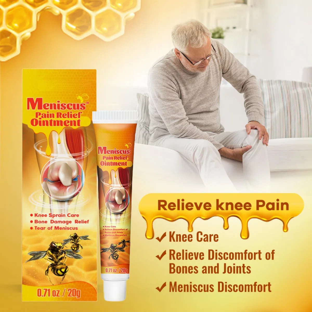 Nuova Zelanda Gel per al Veleno d'Api,Bee Venom Crema,Crema per trattamento articolare,Meniscus Pain Relief Ointment,sollievo dal dolore, dolore al collo e dolori alle spalle (5)