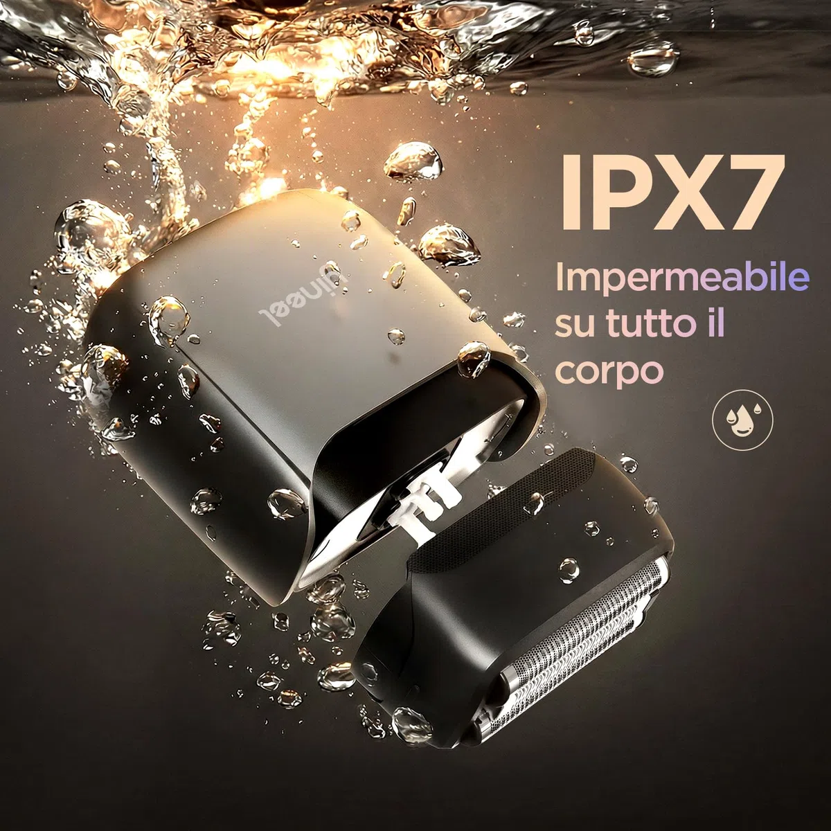 Yineel VT100 Rasoio Elettrico Uomo, Mini Rasoio a Lamelle con 3 Testine Flottanti, Impermeabile IPX7, Type-C Ricarica, Compatto e Portatile, con Custodia, Regalo per Uomo