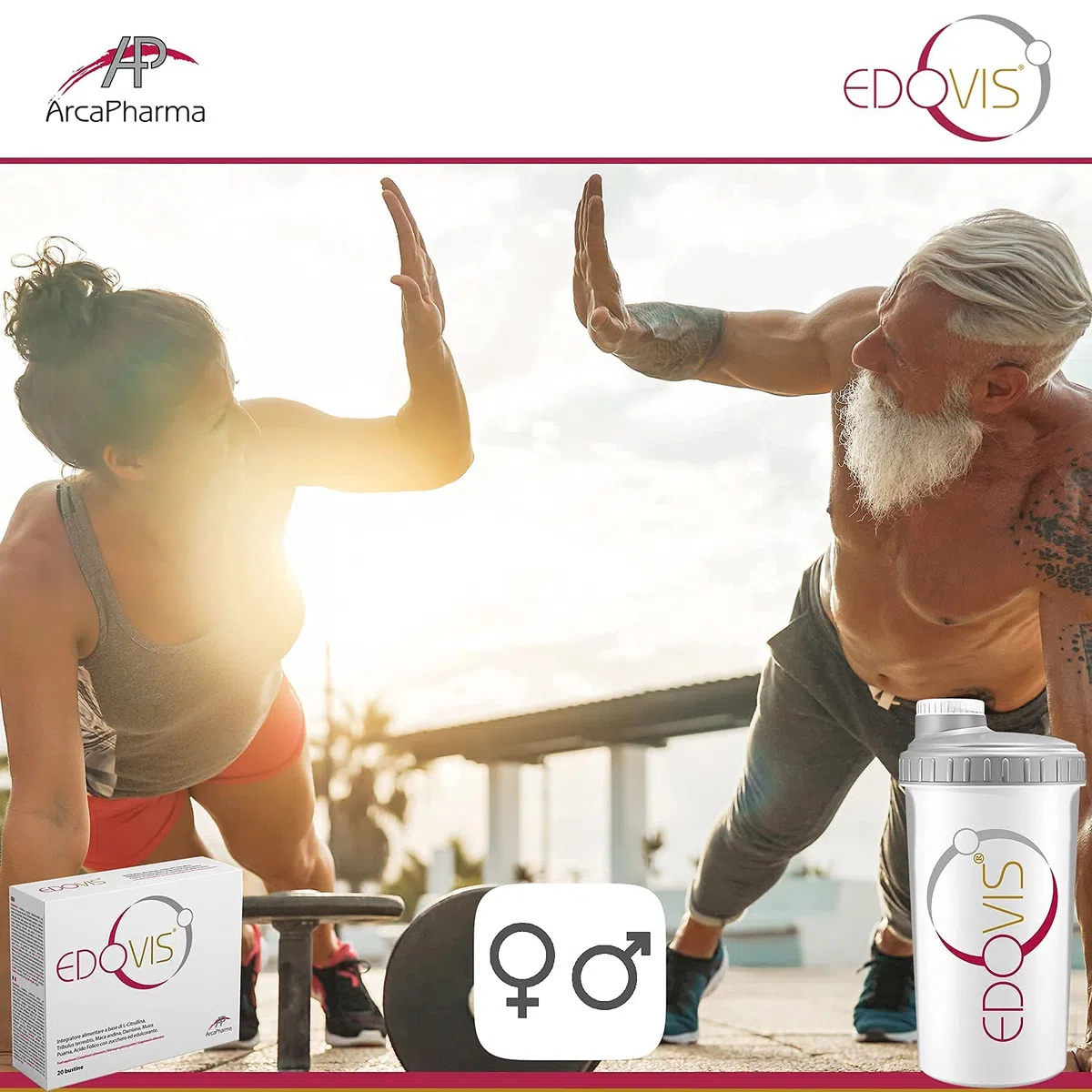 EDOVIS. Per il miglioramento delle prestazioni. Con una sola bustina al giorno. 100% Naturale. L Citrullina, Tribulus, Maca. 20 Bustine.