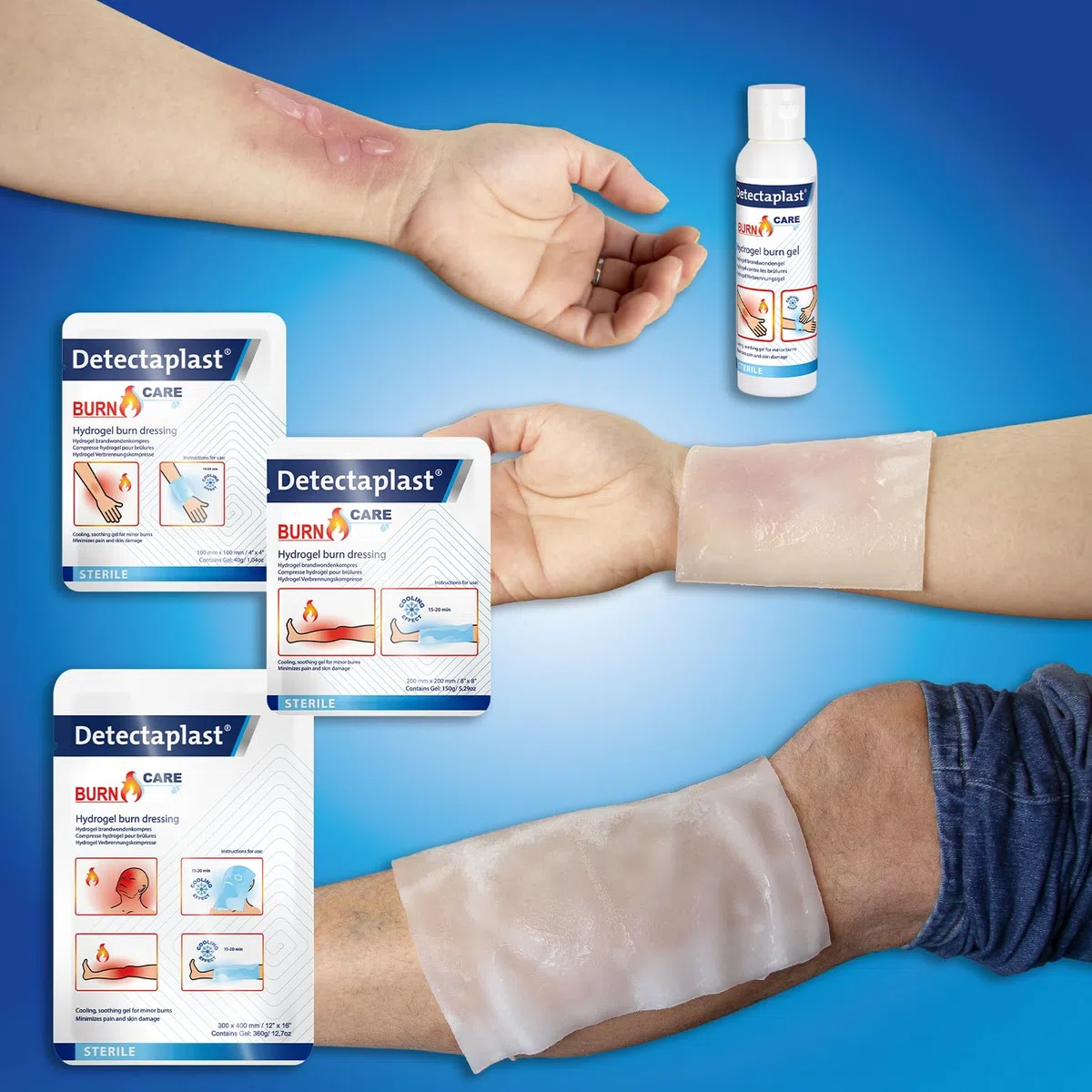Detectaplast Gel bruciante per ustione (118 ml, 2 pezzi) – idrogel unguento antincendio – gel rinfrescante a base d'acqua