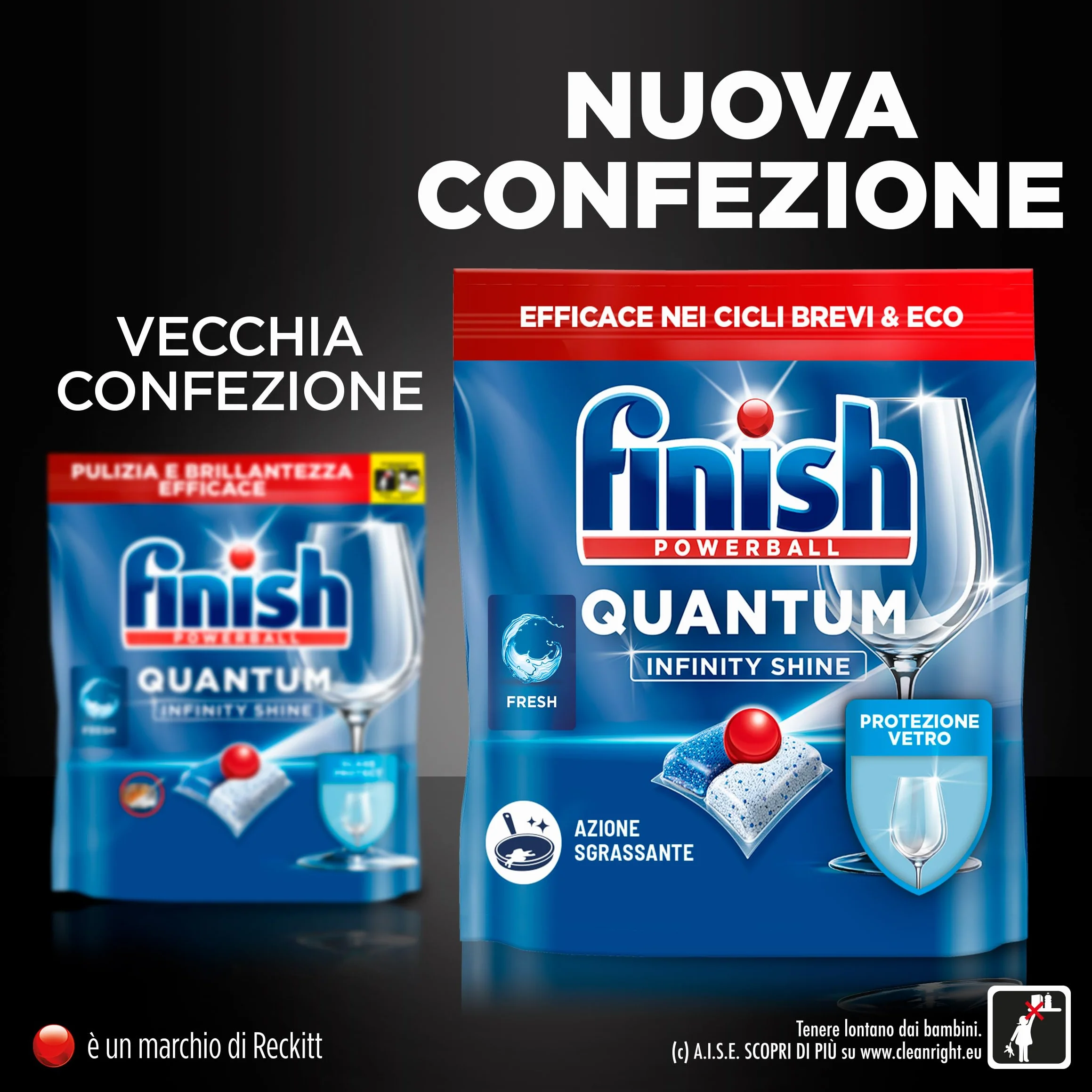 Finish Quantum Infinity Shine Pastiglie Lavastoviglie, 120 Capsule Lavastoviglie, Detergenti per Lavastoviglie per una Pulizia e Brillantezza Efficace