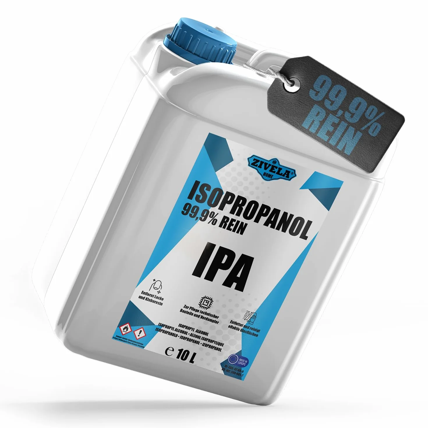 Isopropanolo 99,9% | 10 l isopropanolo | IPA 10L | isopropanolo per uso domestico ed elettronico | Lenti e schermi IPA