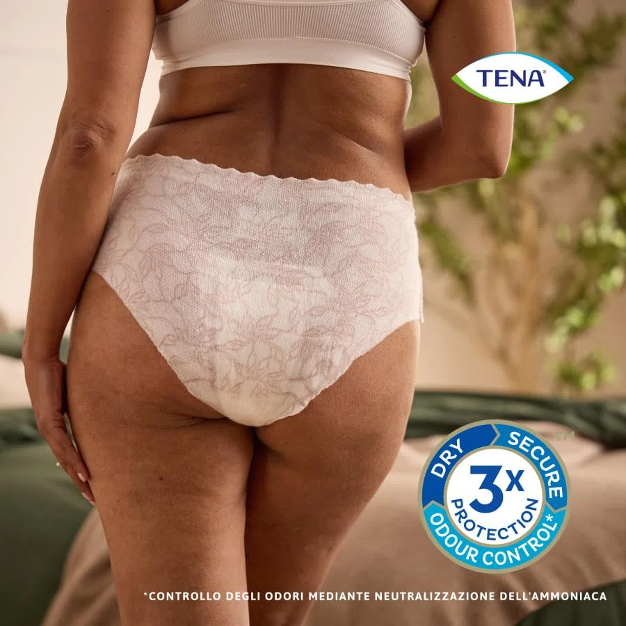 TENA Silhouette - Mutandine a vita bassa, assorbenti, per perdite urinarie, elasticizzate, monouso, per donna, Medium (M), 3 confezioni x 12 pezzi