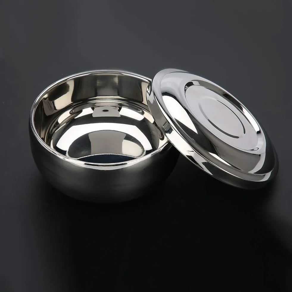 Ciotola per sapone da barba, ciotola shave tazza rasatura ,per sapone da barba a specchio adatto per la famiglia del salone,con copertura(10,5 cm)