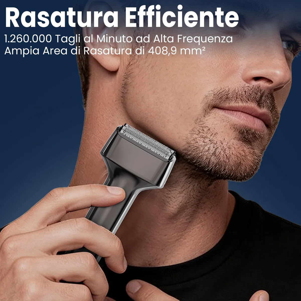MAXGROOM Rasoio Elettrico Barba, rasoio elettrico a pelle a 3 testine flottanti, Shaver barba IPX7 testina rimovibile, 70 minuti di autonomia, 132 g leggero e portatile, USB-C e LED