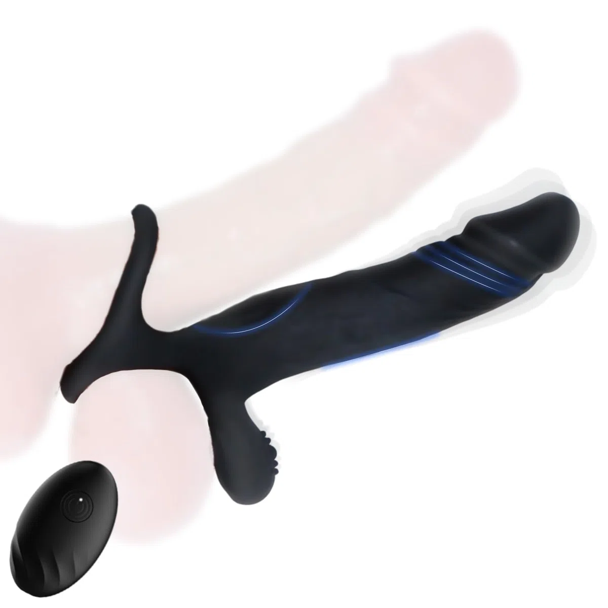Anal Plug Vibratore per Uomo Stimolatore Prostatico Maschile con l'anello del Pene Sex, Dildo Anale con 7 Vibrazioni 3 IN 1 Anal Plug Analesex del Punto G Impermeabile (Telecomando)