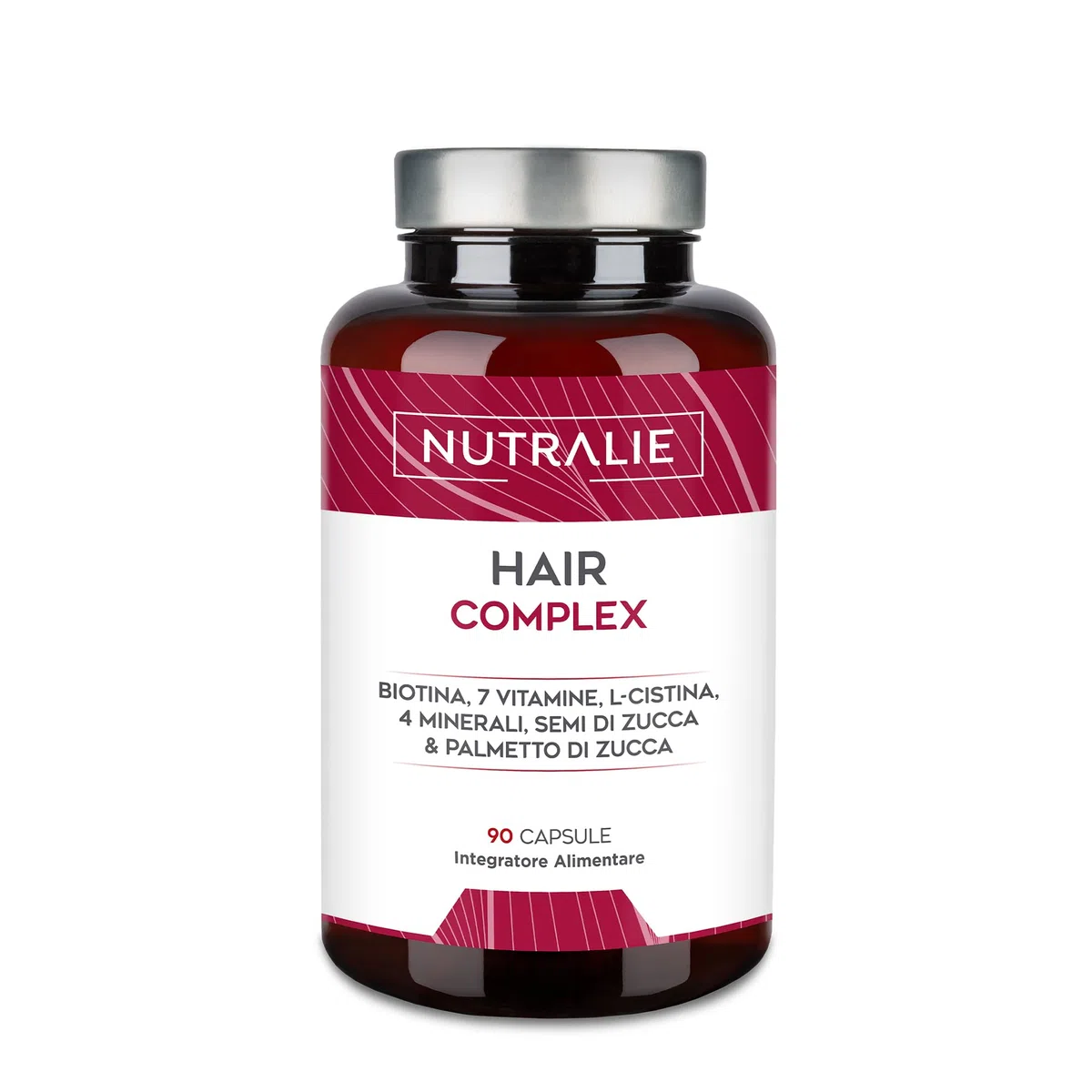 Integratore Per Capelli con Biotina + Zinco + Selenio + L-Cisteina - [PREMIO 2022] Hair Complex Per Donne e Uomini - 90 Capsule Vegetariane Nutralie