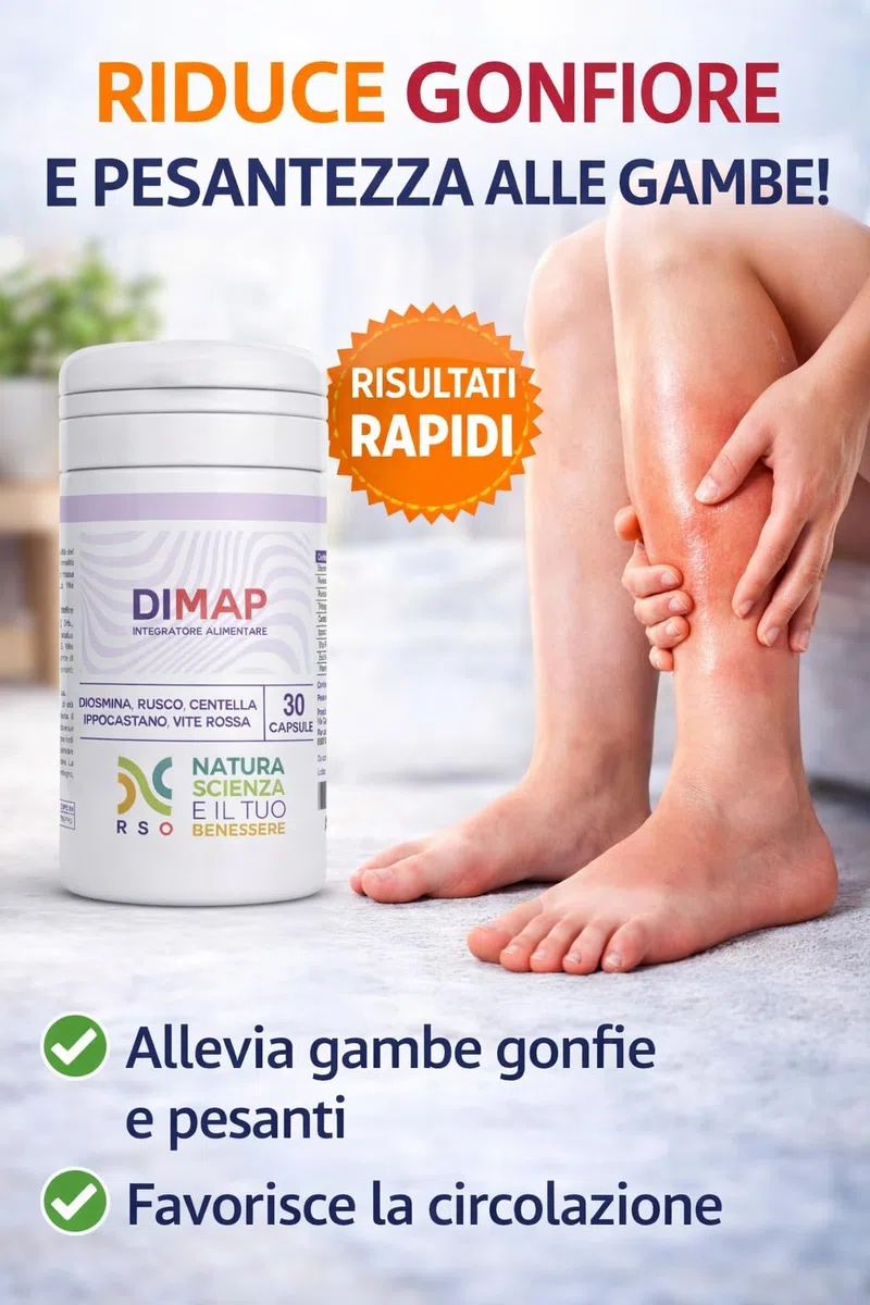 Integratore per Circolazione Gambe – Riduce Gonfiore e Pesantezza – Drenante Naturale con Diosmina, Rusco e Centella – 30 Capsule