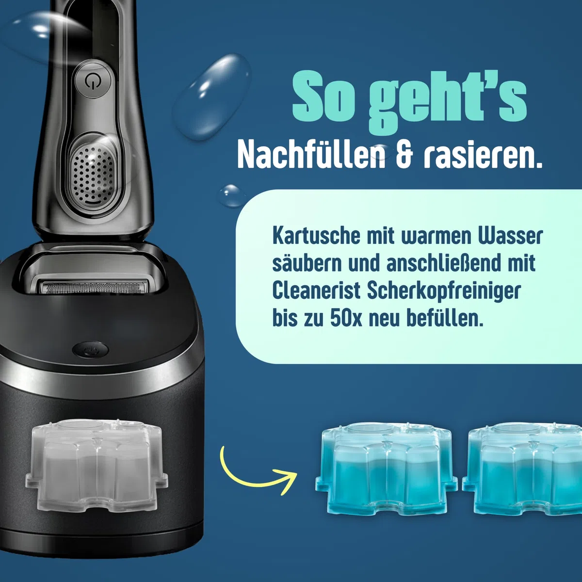 Cleanerist 5 x 1 litro di detergente per testine di rasatura per la ricarica di Braun Clean&Charge Station della serie 7: 799 cc / 765 cc