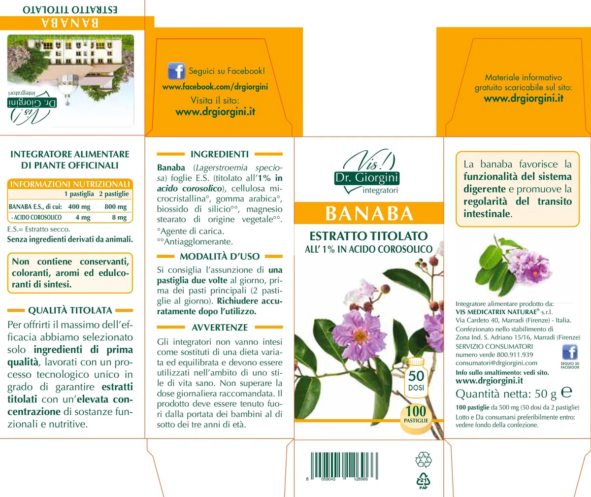 BANABA Estratto titolato pastiglie - 50 g