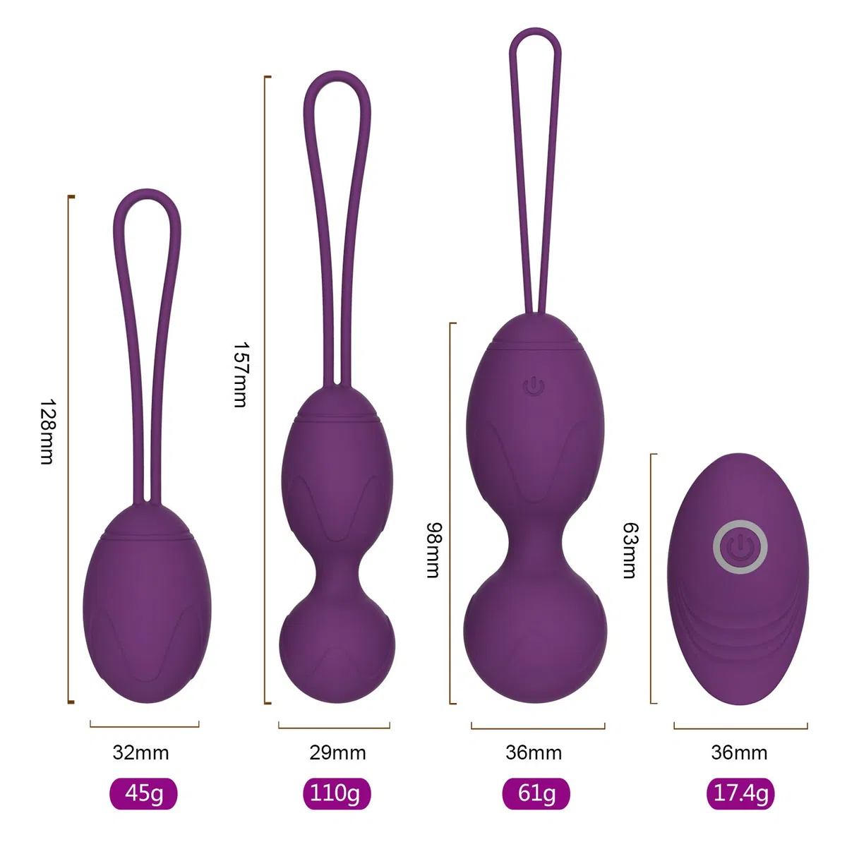 Palline Per il Pavimento Pelvico Set - 2 in 1 Massager Ben Wa per principianti Upgradeed Silicone Wireless Remote Control ricaricabile Pavimento pelvico Esercizio