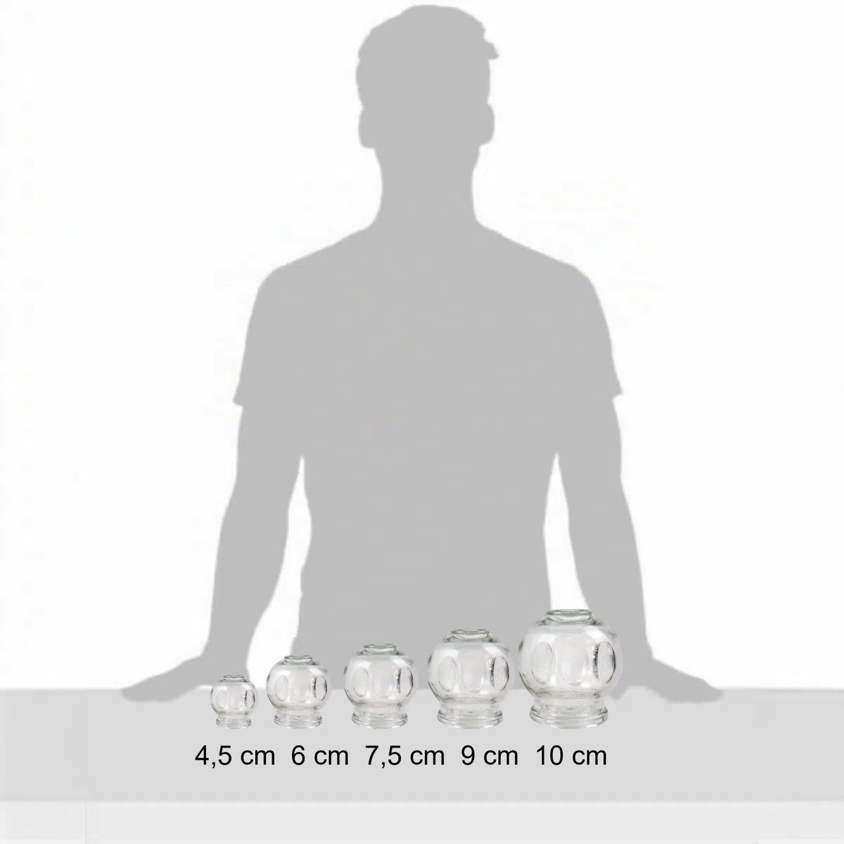 Set di coppette in vetro, coppette per il fuoco, massaggio sottovuoto per il rilassamento muscolare e il sollievo dal dolore, coppettazione Hijama Hacamat, terapia, Cupping Banki (12 pezzi, 4,5 cm)